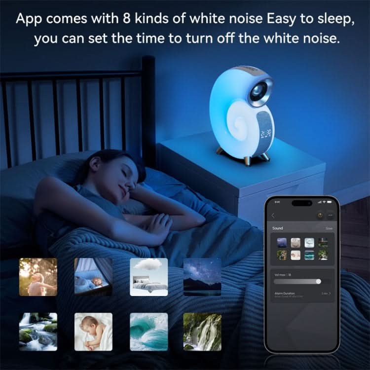 Conch-Shaped APP Controls Wake-Up Smart Clock Bluetooth Speakers With White Noise