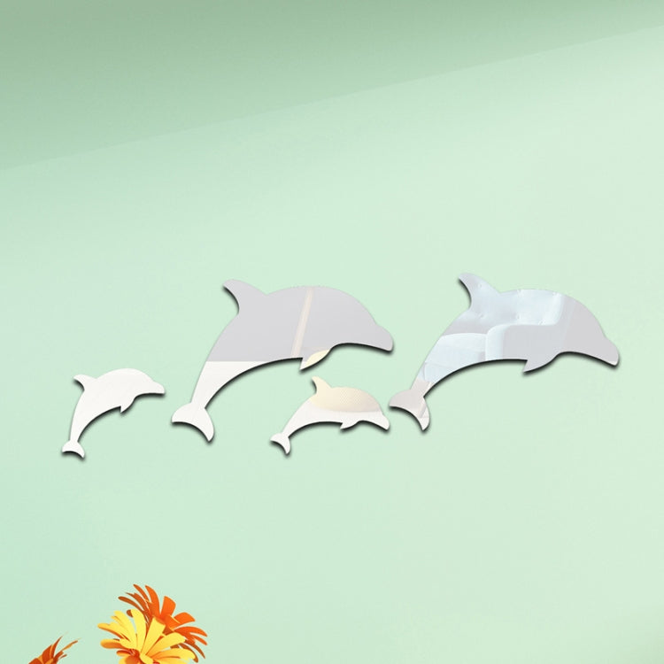 4pcs /Set Acrylic Dolphin Stereo Wall Stickers Home Wall Decoration My Store