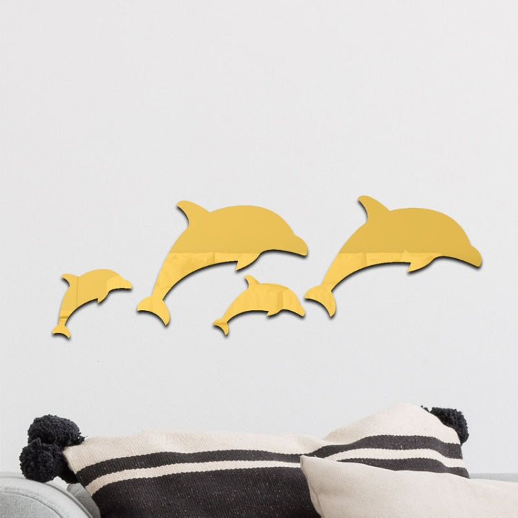 4pcs /Set Acrylic Dolphin Stereo Wall Stickers Home Wall Decoration My Store