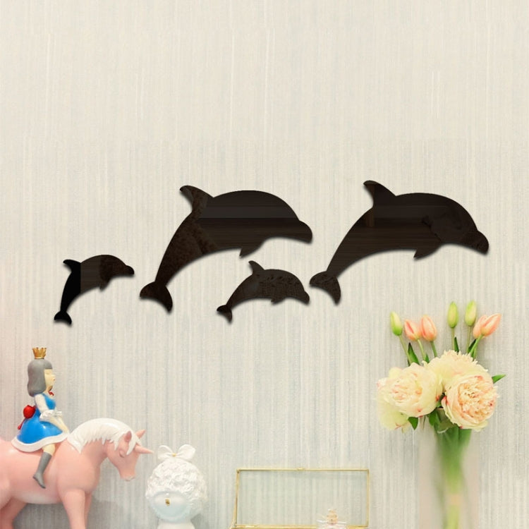 4pcs /Set Acrylic Dolphin Stereo Wall Stickers Home Wall Decoration My Store