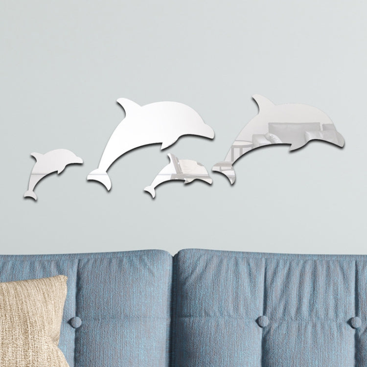 4pcs /Set Acrylic Dolphin Stereo Wall Stickers Home Wall Decoration My Store