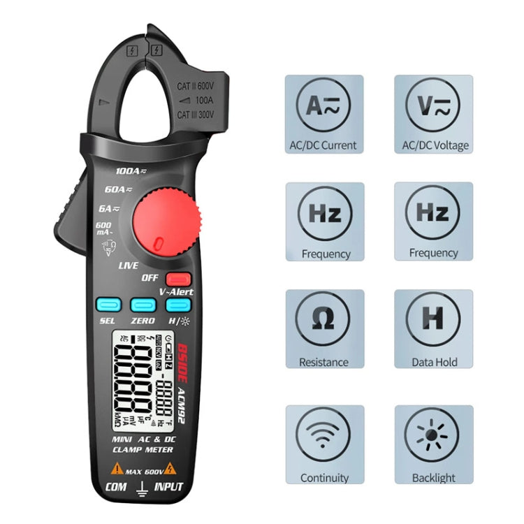 BSIDE ACM92 Digital Clamp Multimeter Current And Voltage Tester Reluova