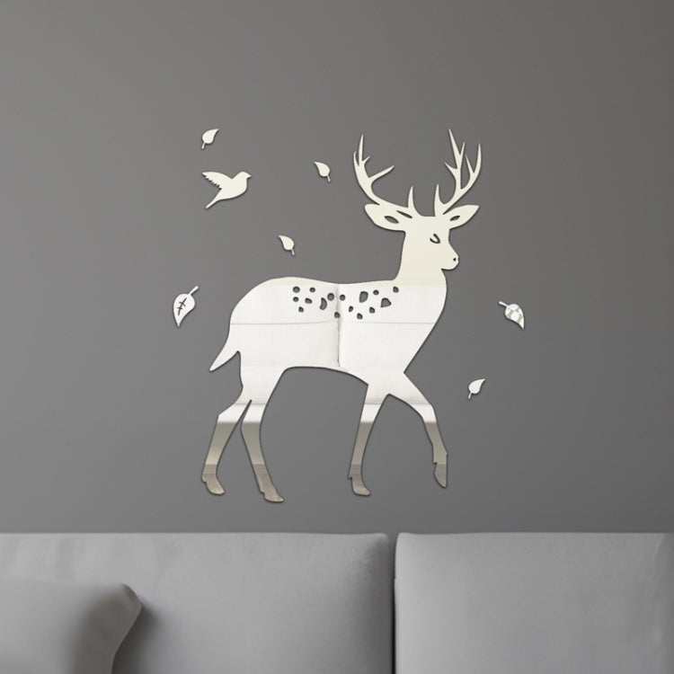 8pcs /Set Acrylic Deer Mirror Wall Stickers Home Background Decoration My Store