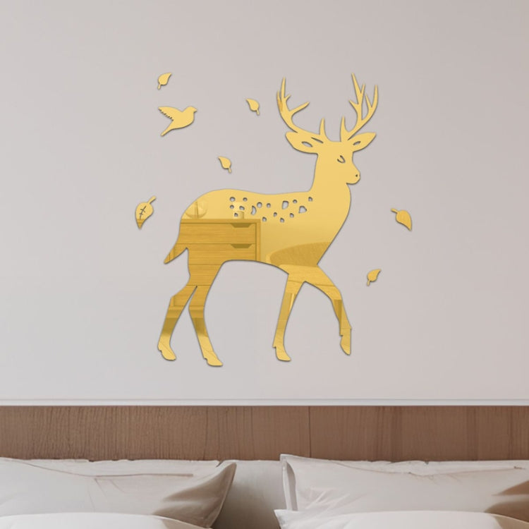 8pcs /Set Acrylic Deer Mirror Wall Stickers Home Background Decoration My Store