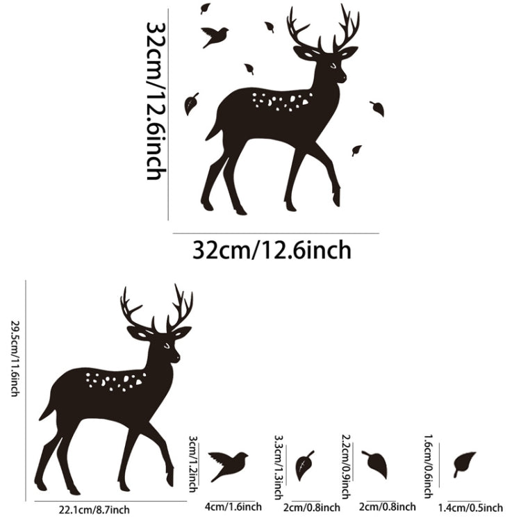 8pcs /Set Acrylic Deer Mirror Wall Stickers Home Background Decoration My Store