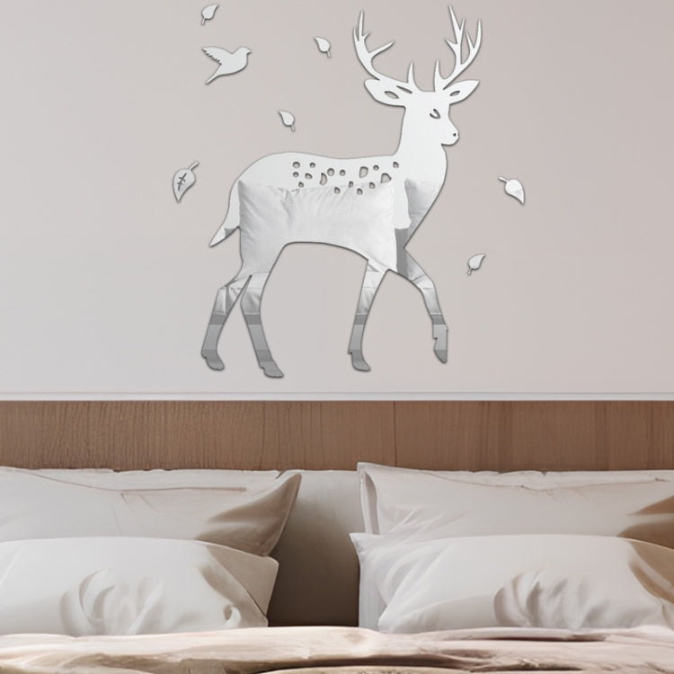 8pcs /Set Acrylic Deer Mirror Wall Stickers Home Background Decoration My Store