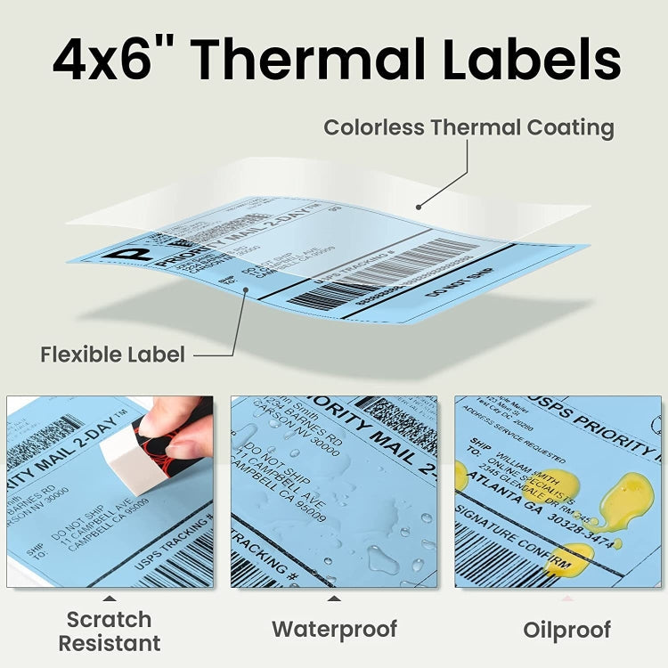 500sheets 4×6 Inch Stickers Thermal Label Paper For Phomemo PM-246S / PM-241BT / D520BT Reluova