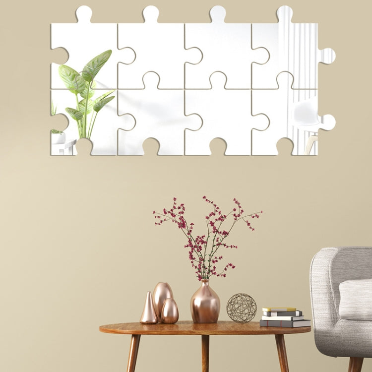 8pcs /Set Acrylic Square Puzzle Mirror Wall Sticker Home Decoration Soft Mirror My Store