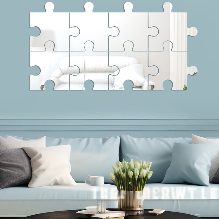 8pcs /Set Acrylic Square Puzzle Mirror Wall Sticker Home Decoration Soft Mirror My Store