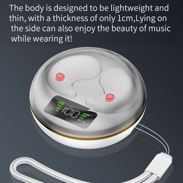 Digital Display Invisible Mini Leisure Stereo Binaural Bluetooth Earphones With Charging Compartment