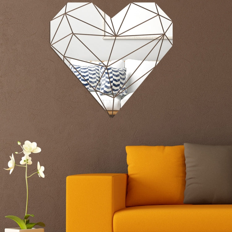 27pcs /Set Acrylic Heart Shaped Mirror Wall Stickers Home Decoration Soft Mirror My Store