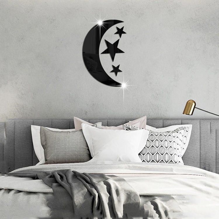 4pcs /Set Acrylic Moon Stars Mirror Wall Sticker Home Decoration Soft Mirror My Store