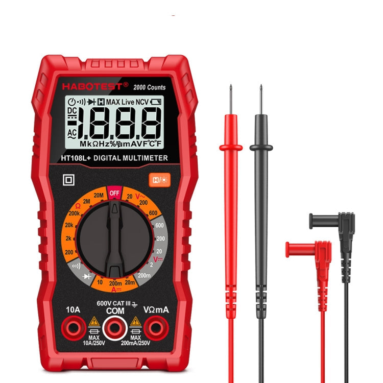 HT108L 600V 10A LCD Digital Multimeter DC Voltage Diode Frequency Multitester Current Tester Reluova