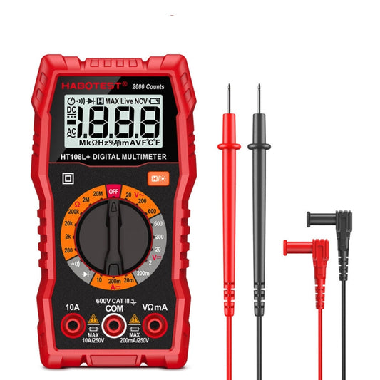 HT108L 600V 10A LCD Digital Multimeter DC Voltage Diode Frequency Multitester Current Tester Reluova