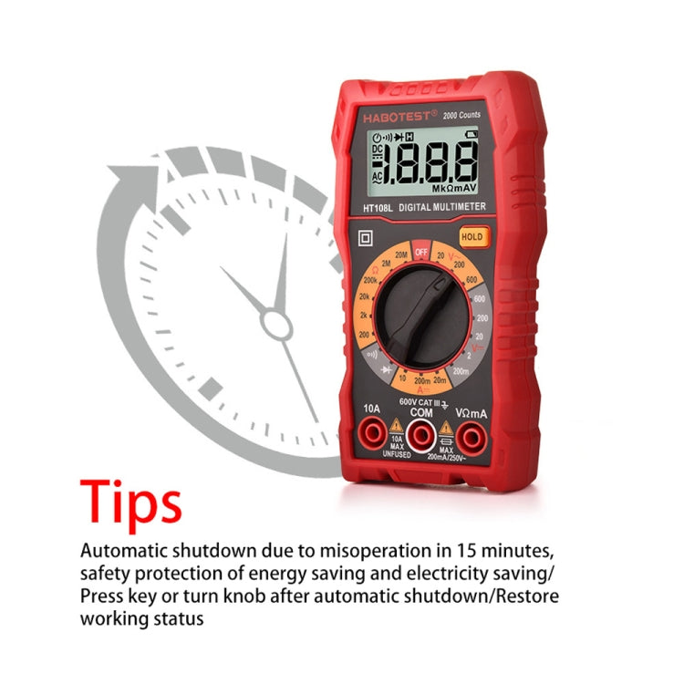 HT108L 600V 10A LCD Digital Multimeter DC Voltage Diode Frequency Multitester Current Tester Reluova