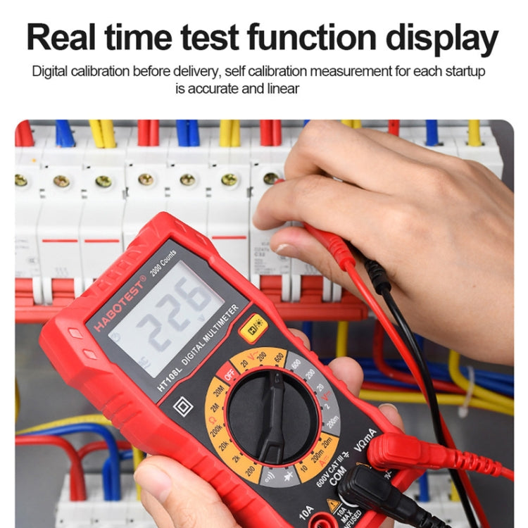 HT108L 600V 10A LCD Digital Multimeter DC Voltage Diode Frequency Multitester Current Tester Reluova