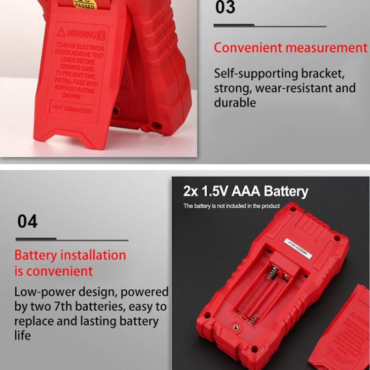 HT108L 600V 10A LCD Digital Multimeter DC Voltage Diode Frequency Multitester Current Tester Reluova