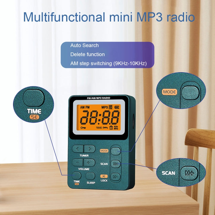 SH-01M Mini Portable Multifunctional Digital Display Two-Channel Radio Reluova