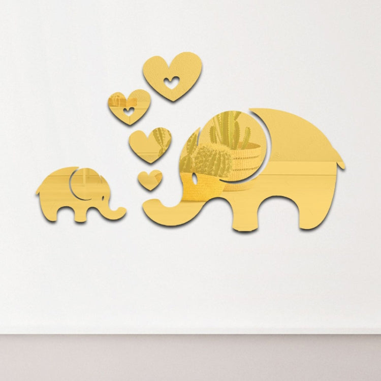 6pcs /Set Acrylic Elephant Mirror Stereo Wall Stickers Home Decoration Soft Mirror My Store