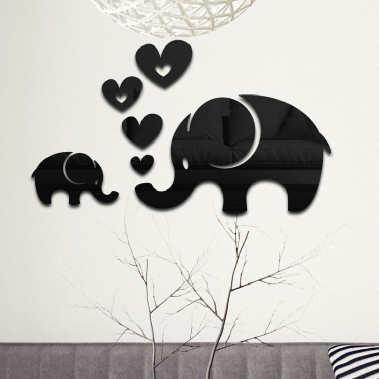 6pcs /Set Acrylic Elephant Mirror Stereo Wall Stickers Home Decoration Soft Mirror My Store