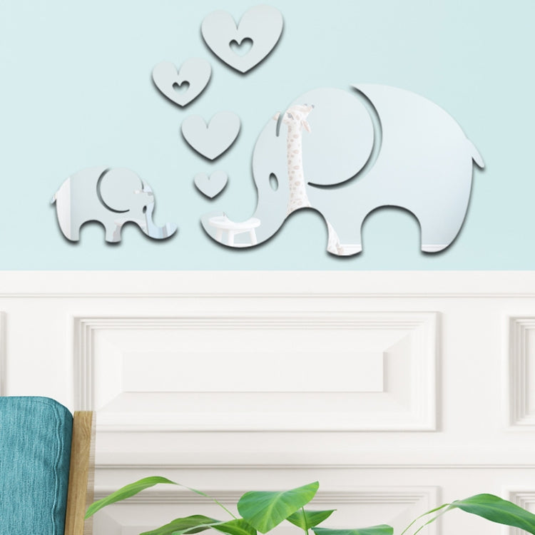 6pcs /Set Acrylic Elephant Mirror Stereo Wall Stickers Home Decoration Soft Mirror My Store