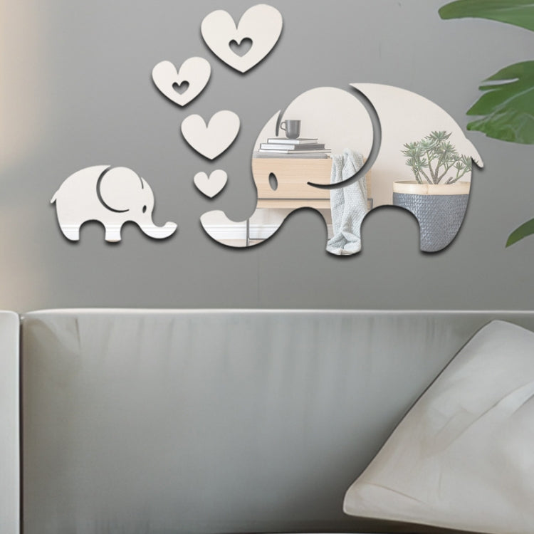 6pcs /Set Acrylic Elephant Mirror Stereo Wall Stickers Home Decoration Soft Mirror My Store