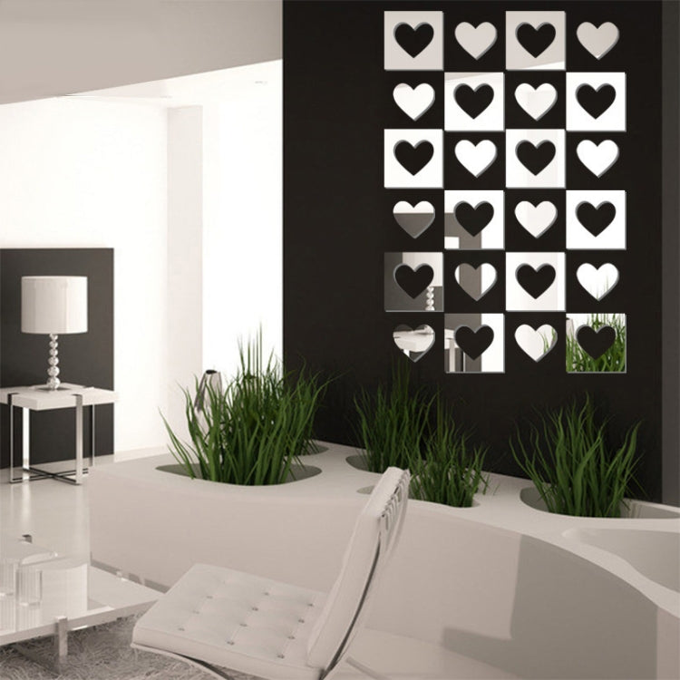 6pcs /Set Acrylic Heart Combination Mirror Stereo Wall Stickers Home Decoration Soft Mirror My Store