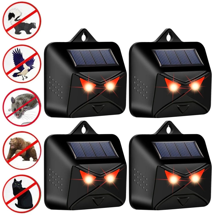 4pcs /Box Solar Animal Repeller Waterproof Animal Deterrent with Red LED Light-Reluova