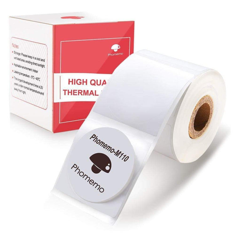 For Phomemo M110 / M200 200pcs /Roll 30x30mm Round Self-Adhesive Thermal Labels Reluova