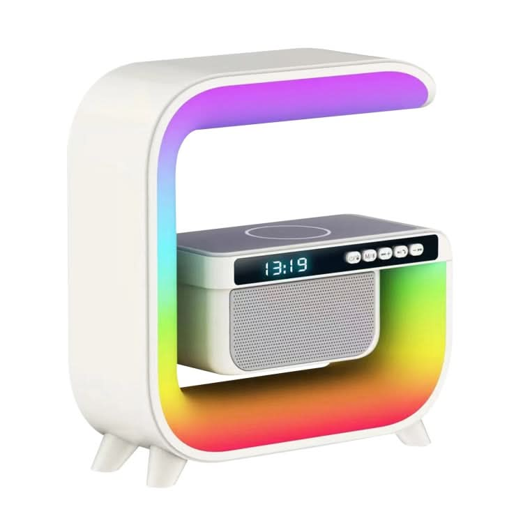 G3 5 In 1 Wireless Charger Bluetooth Speaker Clock With RGB LED Atmosphere Smart Light