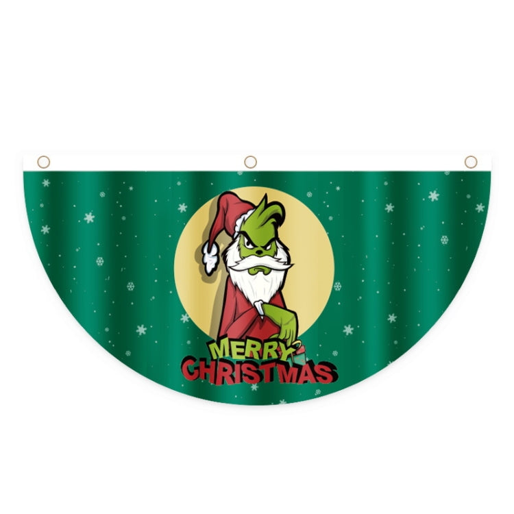 Cartoon Printed Outdoor Fan-shaped Hanging Flag Christmas Decorations My Store