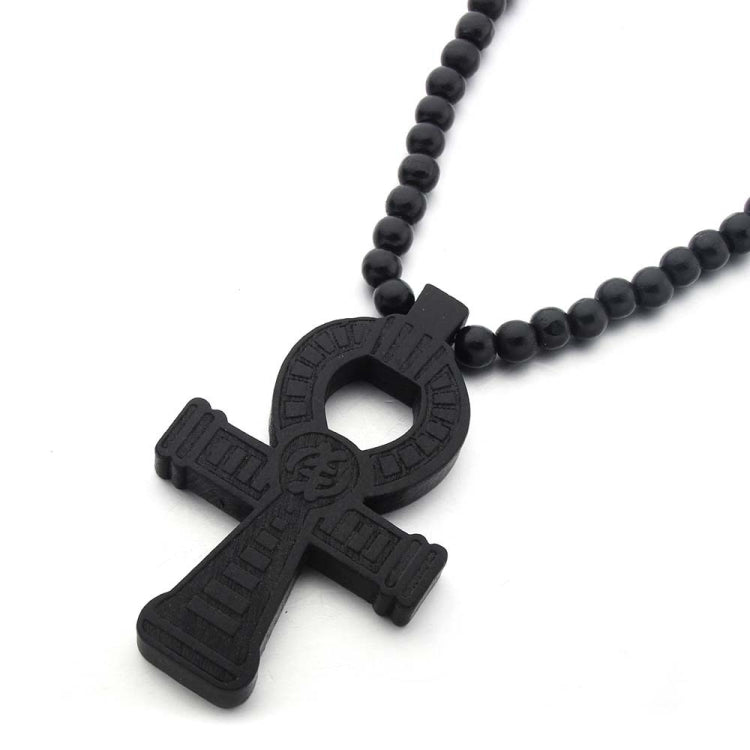 Wood Beads Cross Pendant Necklace Hip Hop Jewelry My Store