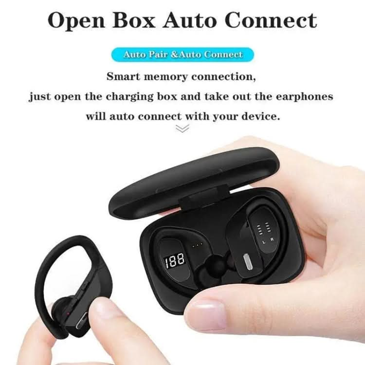 TWS Ear-mounted Noise Reduction LED Dual-battery Display Bluetooth Earphones