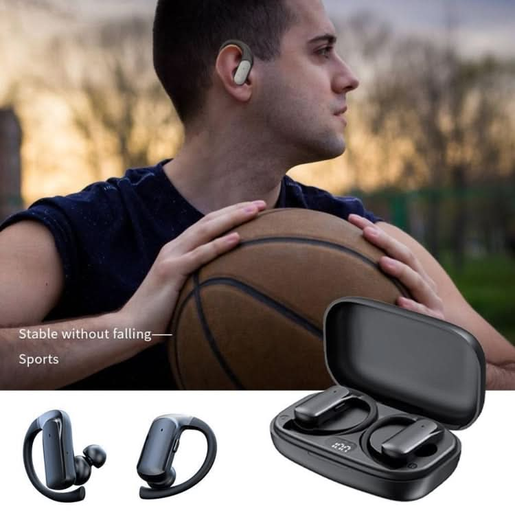 LED Power Digital Display Ear-mounted Sports Waterproof Wireless Bluetooth Earphones