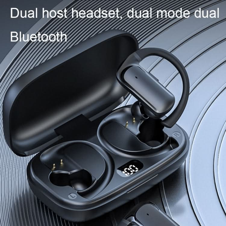 LED Power Digital Display Ear-mounted Sports Waterproof Wireless Bluetooth Earphones