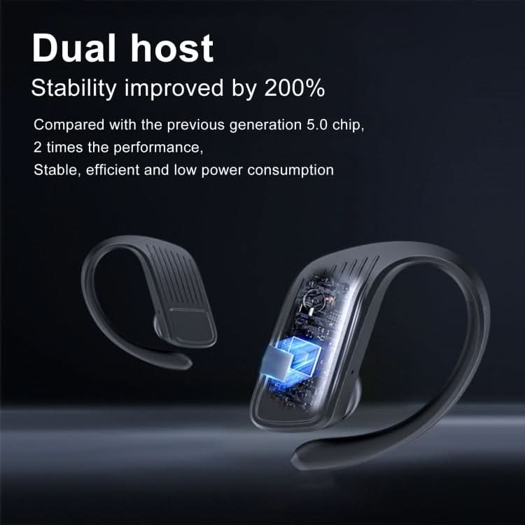 LED Digital Display Wireless Ear-Mounted Waterproof Bluetooth Earphone