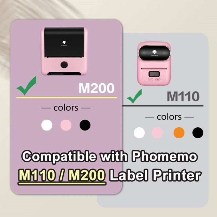 For Phomemo M110 / M200 320pcs /Roll 20x40mm Square Self-Adhesive Thermal Labels On White Background