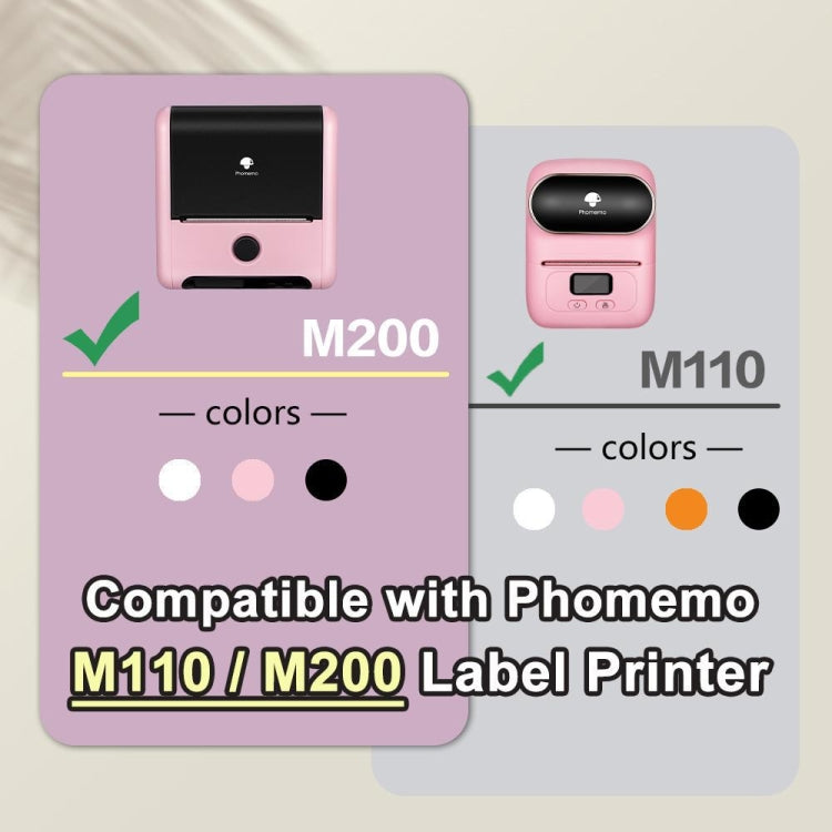 For Phomemo M110 / M200 130pcs /Roll 40x60mm Square Self-Adhesive Thermal Labels On White Background