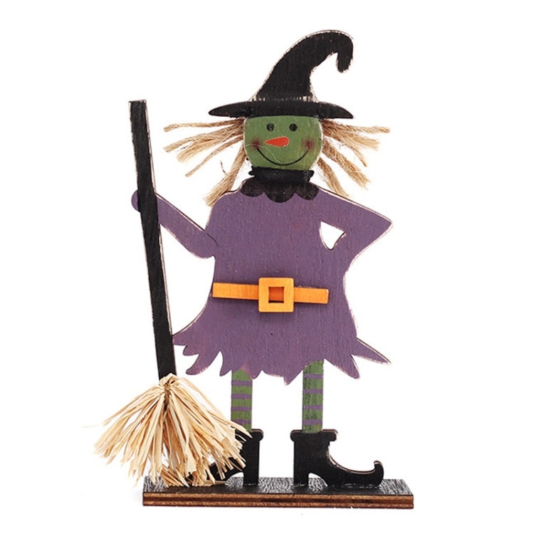 Halloween Decorations Witch Ghost Painted Wooden Ornament Party Decorative Props My Store