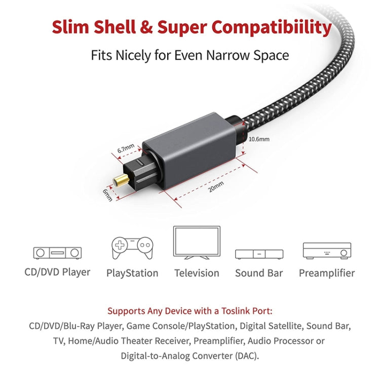 Digital Optical Audio Output/Input Cable Compatible With SPDIF5.1/7.1 OD5.0MM