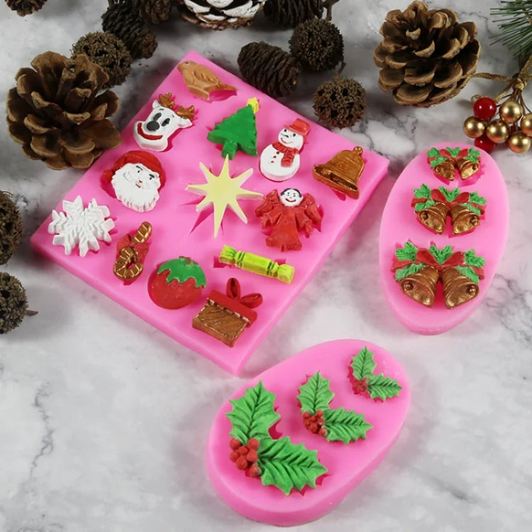 DIY Christmas Silicone Mold Elk Sleigh Cake Plaster Decoration Mold