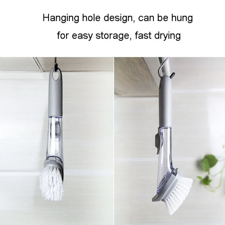 Kitchen Long Handle Automatic Liquid Filling Non-Stick Pan Scrubber Brush Cleaning Brush Reluova