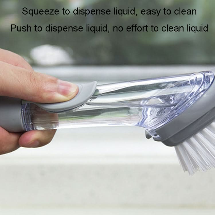 Kitchen Long Handle Automatic Liquid Filling Non-Stick Pan Scrubber Brush Cleaning Brush Reluova