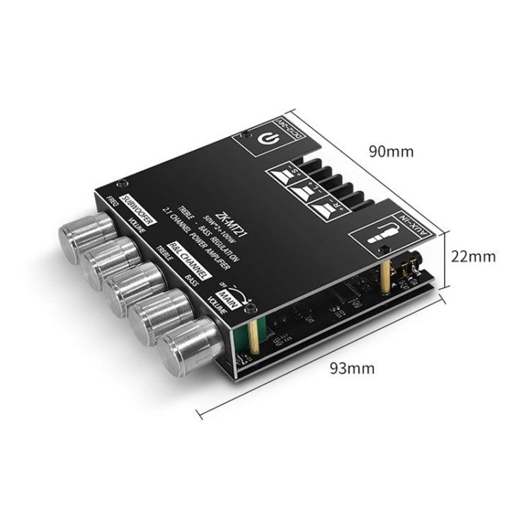 ZK-MT21 50W x 2+100W 2.1 Channel Bluetooth Digital Amplifier Module Reluova