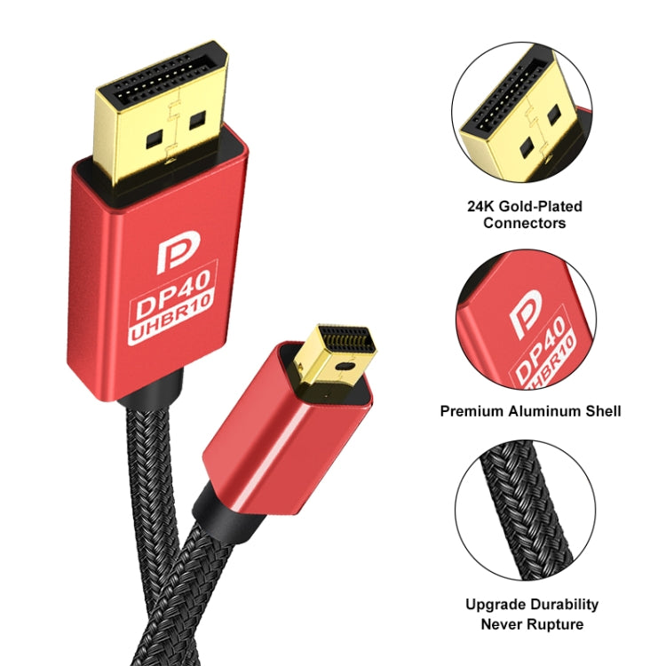 Version 2.1 Mini DP To DP Cable Monitor Computer Video Adapter Cable 30AWG OD6.3MM