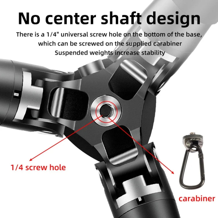 Carbon Fiber Portable Folding Tripod SLR Camera Low Gravity Center Gimbal Photography Bracket