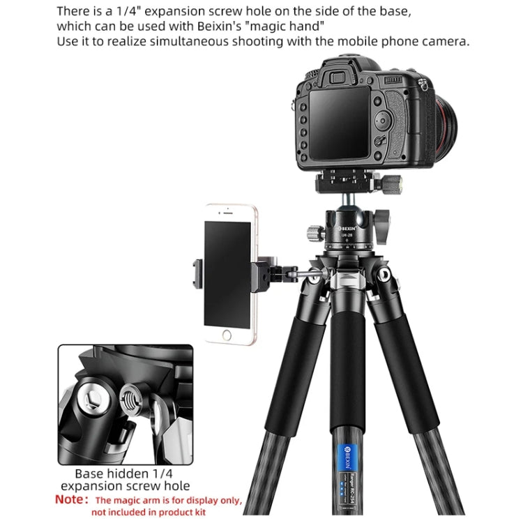 Carbon Fiber Portable Folding Tripod SLR Camera Low Gravity Center Gimbal Photography Bracket