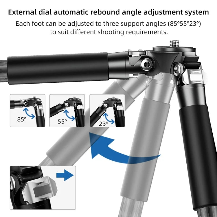 Carbon Fiber Portable Folding Tripod SLR Camera Low Gravity Center Gimbal Photography Bracket