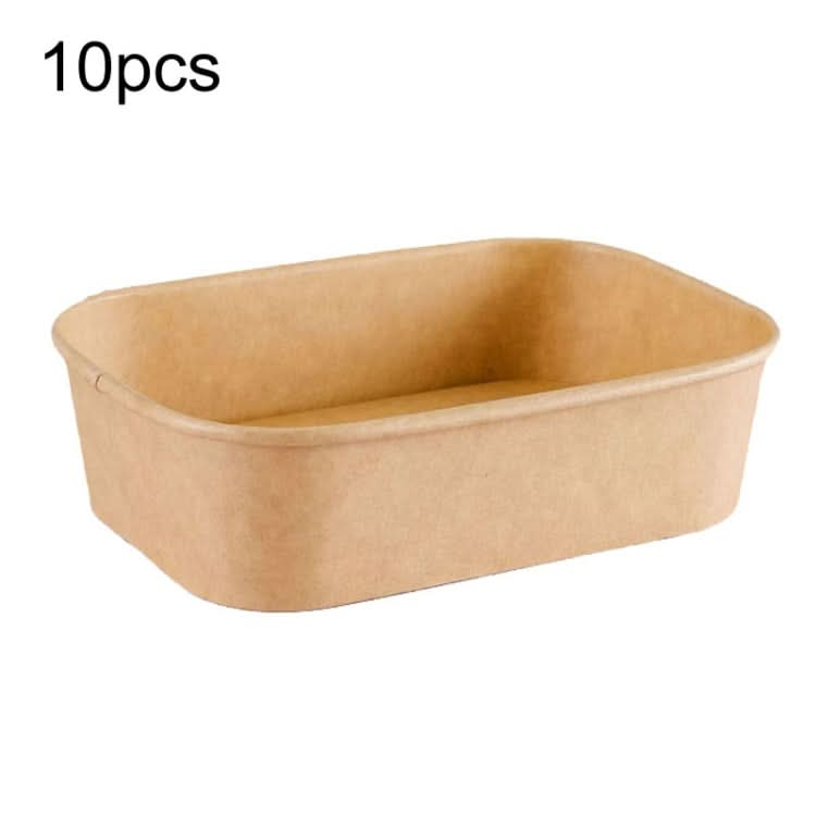 Disposable Kraft Paper Lunch Box Rectangular Round Corner Takeaway Packaging Boxes Reluova