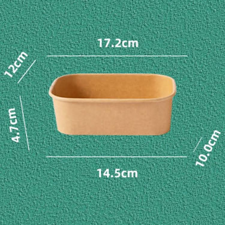 Disposable Kraft Paper Lunch Box Rectangular Round Corner Takeaway Packaging Boxes Reluova